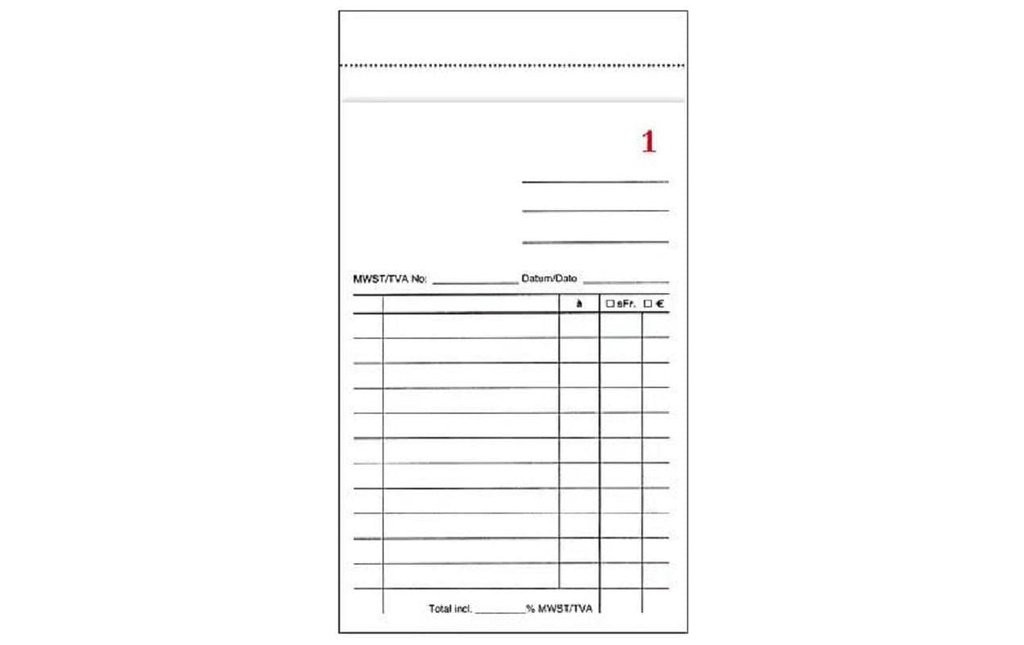 Büroline Bloc de caisse numéroté, 2 x 50 feuilles