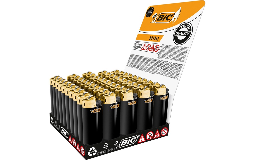 BIC Briquet Mini J25 Gold Noir