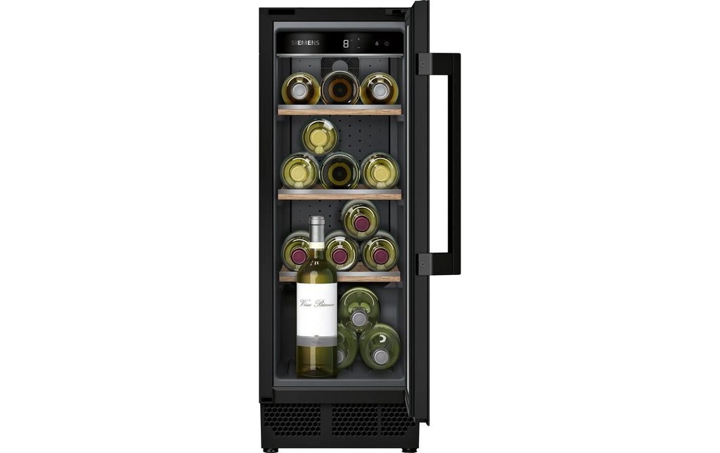 Siemens Cave à vin réfrigérée iQ500 KU20WVHF0 Noir, Changeable, Droite