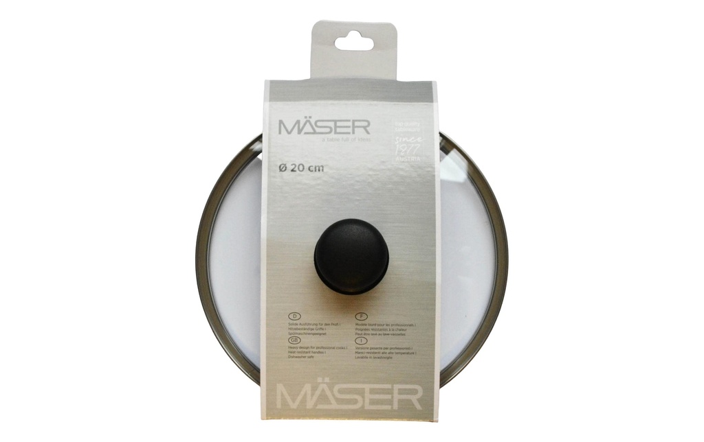 Mäser Couvercle de poêle 20 cm, Transparent