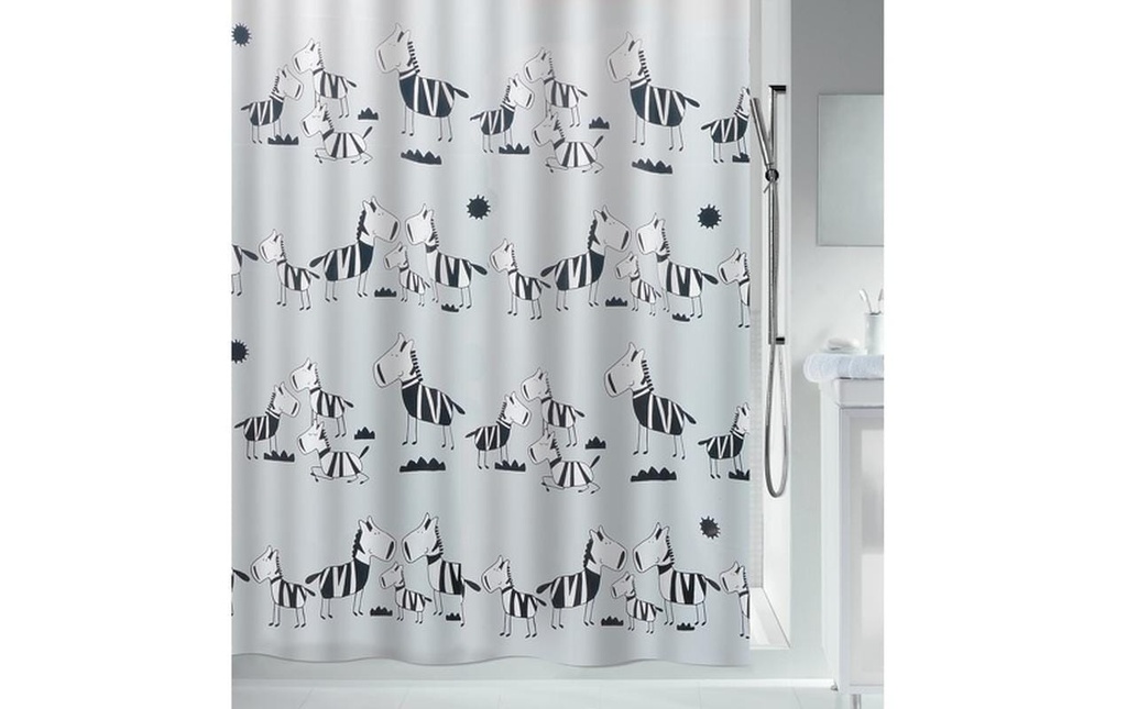 spirella Rideau de douche Zebi 180 x 200 cm, Noir/Blanc