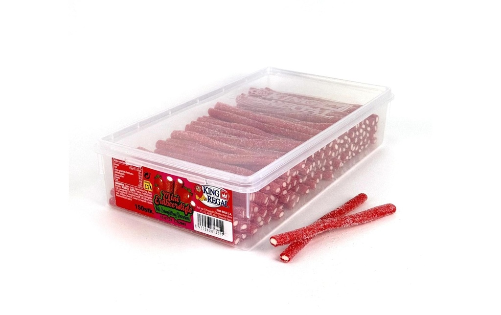 King Regal Bonbons gommeux Bâtonnets de fraises sucrés 150 pièces