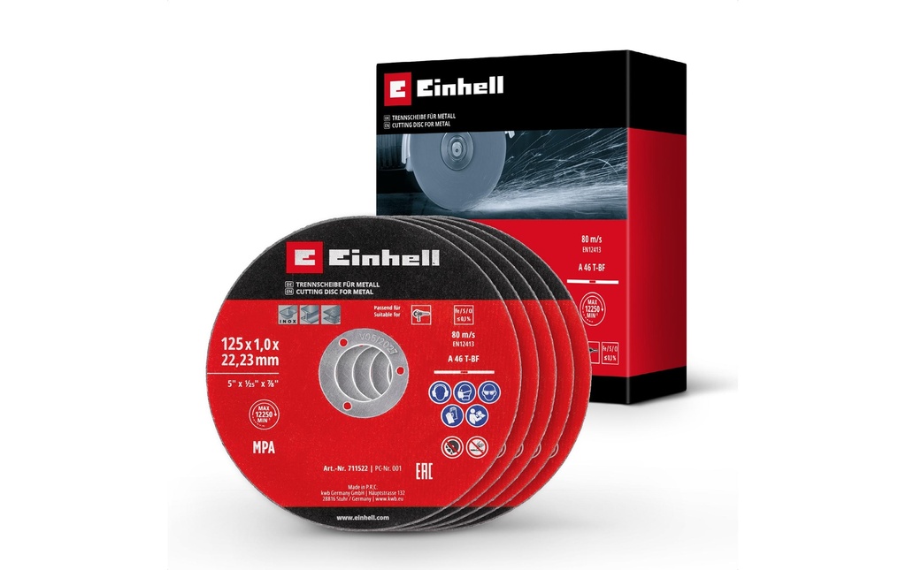 Einhell 5 disques à tronçonner 125 mm