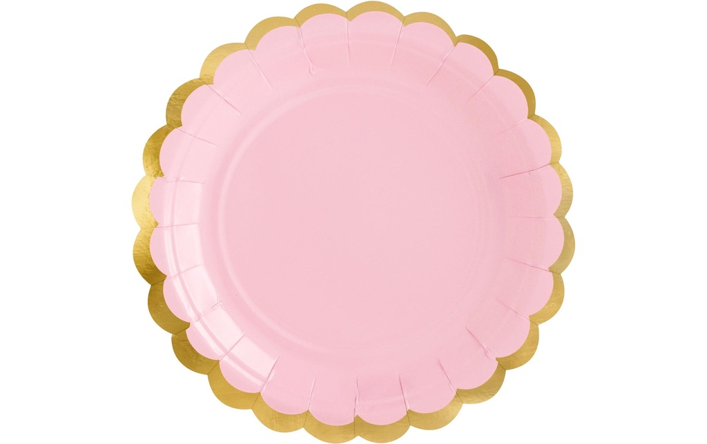 Partydeco Assiettes jetables Rose, 18 cm, 6 pièces