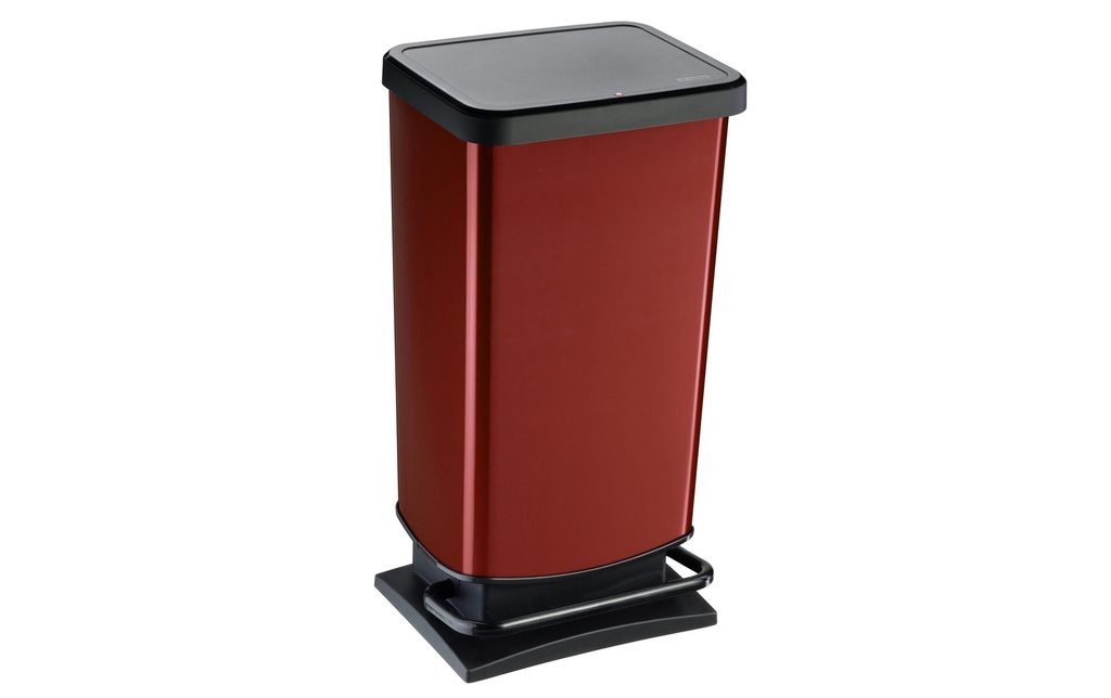 Rotho Poubelle à pédale Paso 40 l, Rouge métallisé