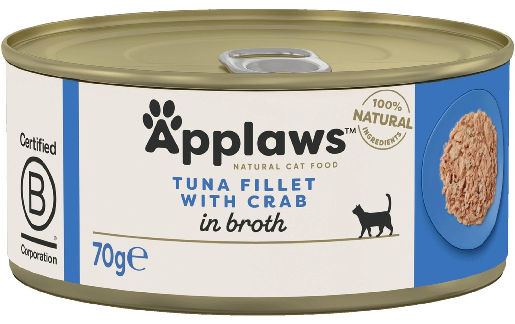 Applaws Alimentation humide Filet de thon et chair de crabe 70 g