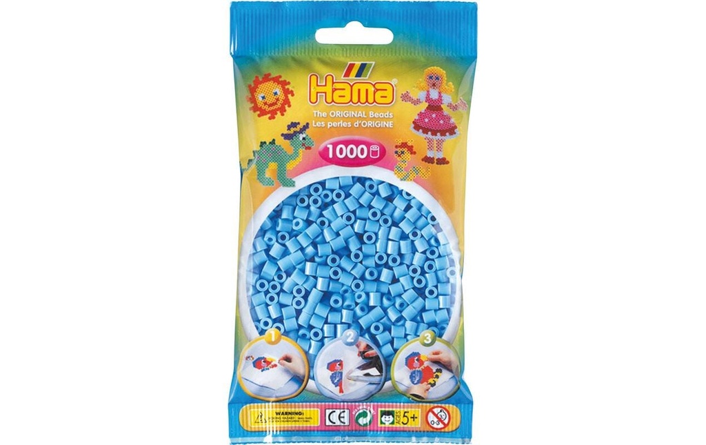 Hama Perles à repasser 1000 pcs. pastel Bleu