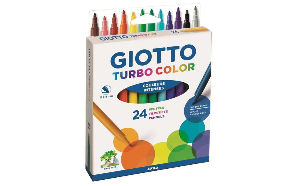 Giotto Crayon feutre Turbo Color Multicolore 24 pièces