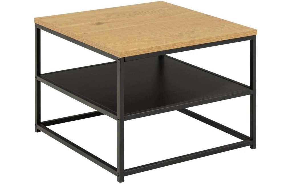AC Design Table basse Gila 55 x 55 x 42 cm, Noir/Nature