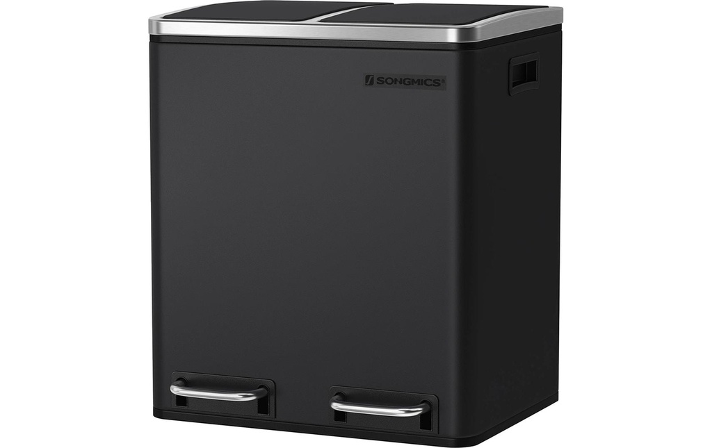 Songmics Poubelle 30 l, Noir