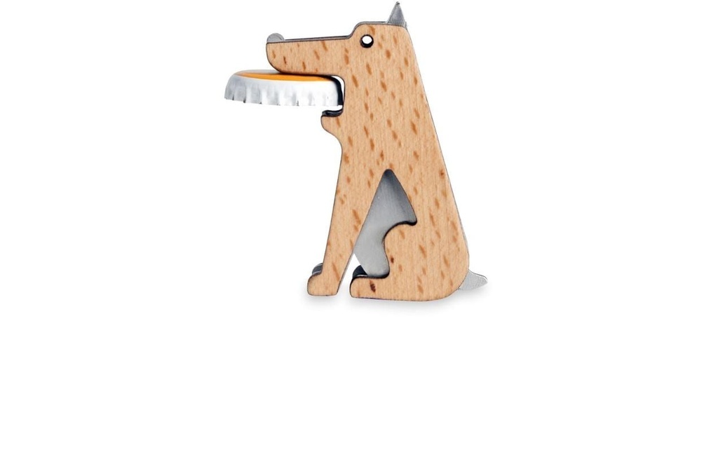 Kikkerland Décapsuleur Fetch! Brun clair