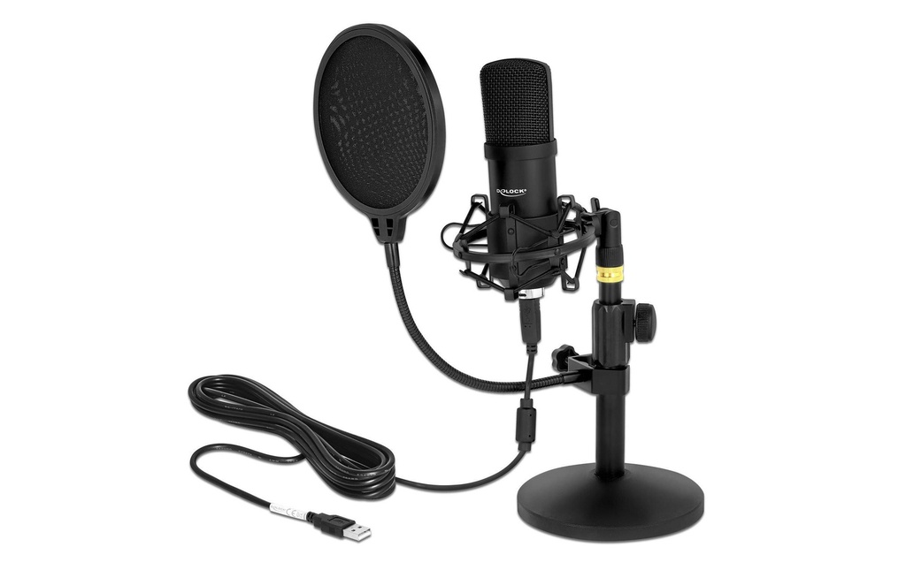 Delock Microphone à condensateur USB pour les jeux et le podcasting