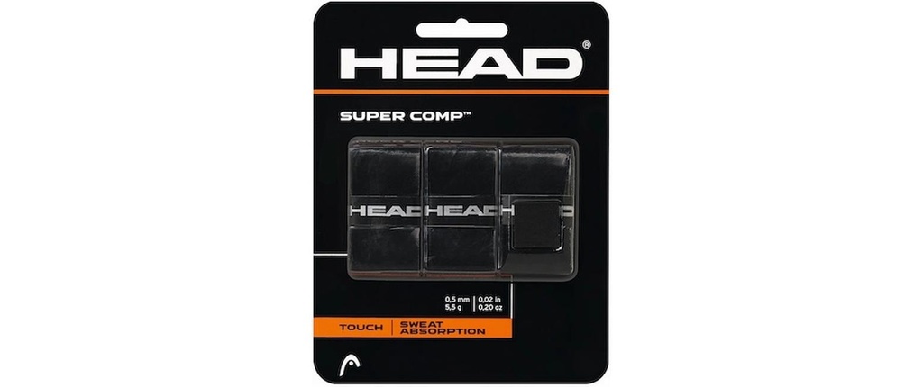 HEAD Tennis Grip Super Comp Lot de 3, Noir