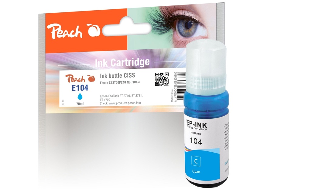 Peach Encre Epson 104 (C13T00P240) Cyan