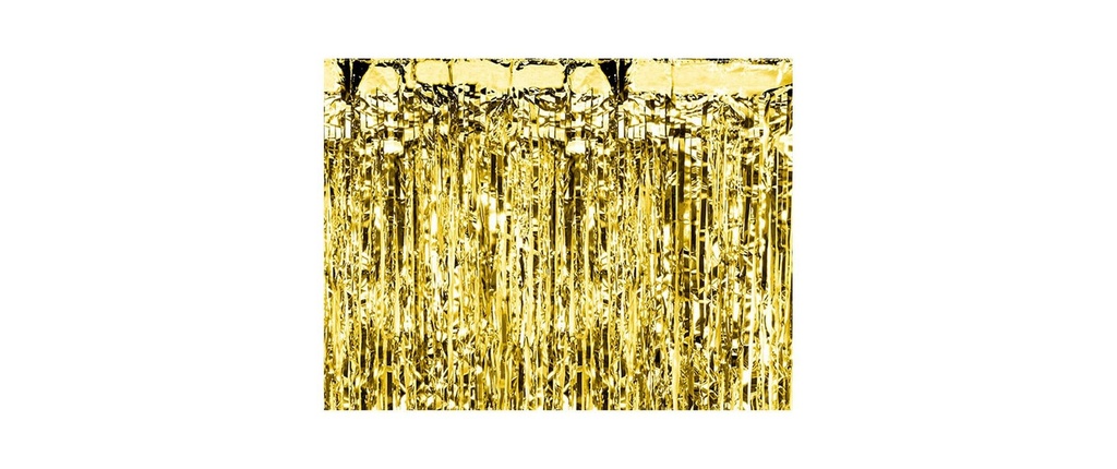 Partydeco Accessoires de fête Rideau 90 x 250 cm, Doré