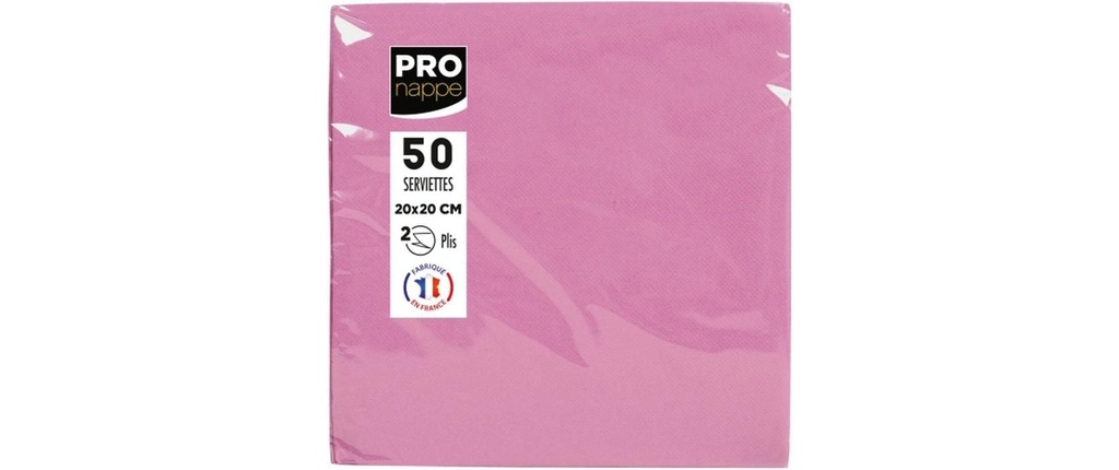 PRO nappe Serviettes en papier Rosa 20 cm x 20 cm, 50 Pièce/s
