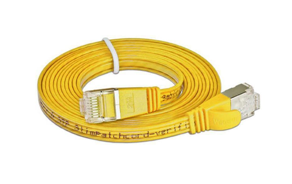SLIM Câble patch slim RJ-45 - RJ-45, Cat 6, STP, 0.15 m, Jaune
