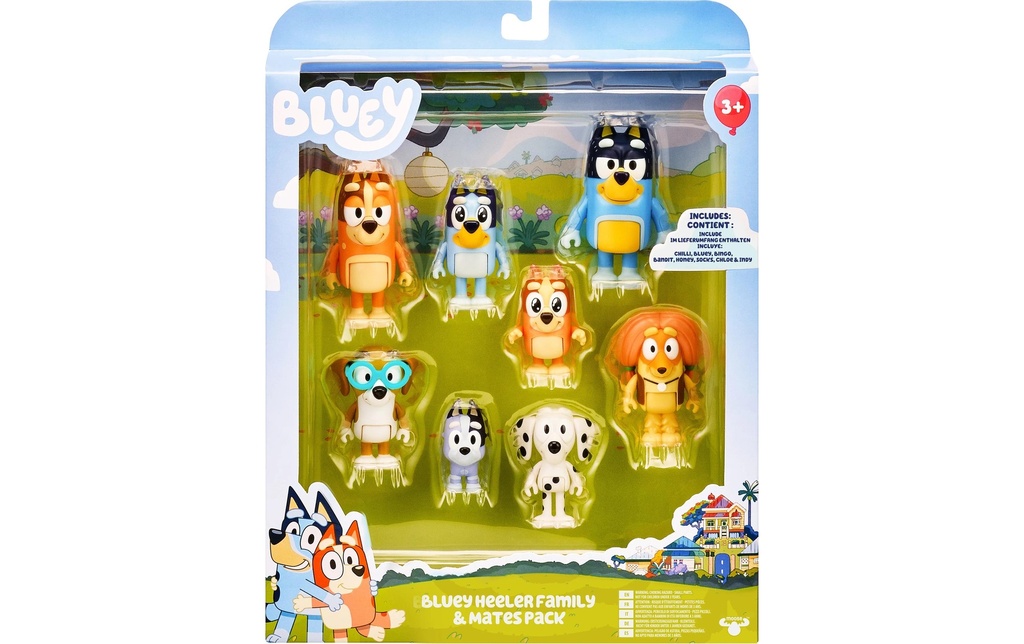 moose Figurines Bluey Pack de huit
