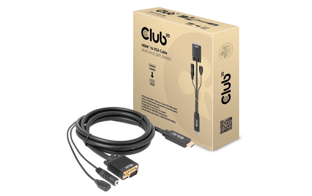 Club 3D Câble CAC-1712 HDMI - VGA, 2 m