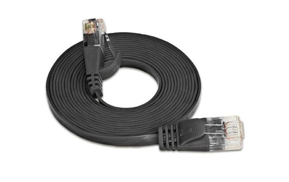 SLIM Câble patch slim RJ-45 - RJ-45, Cat 6, UTP, 5 m, Noir