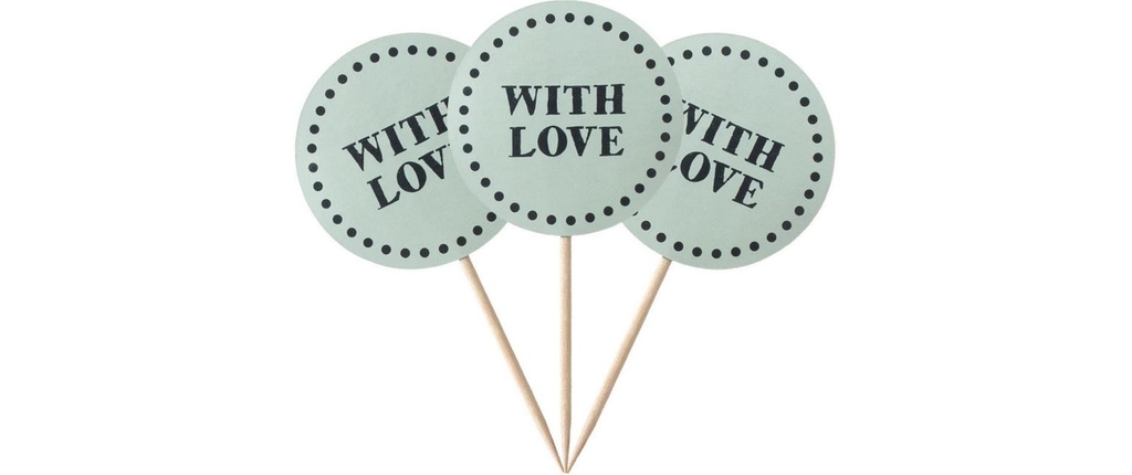 Demmler Deko Picker with Love 8 Pièce/s, Noir/Blanc