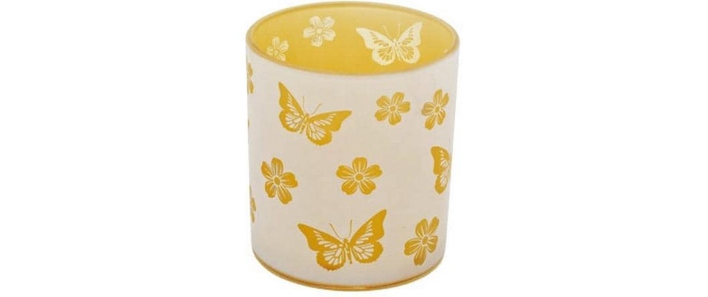 CHALET Photophore Butterfly 10 cm, Jaune