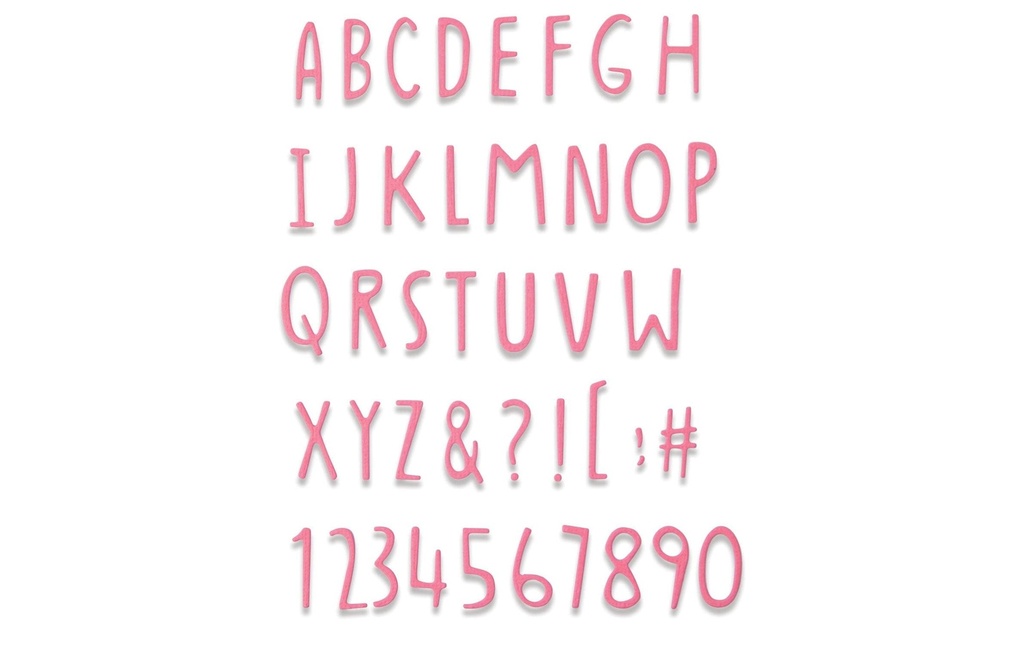 Sizzix Modèle de poinçon Alphabet, chiffres et symboles ,  feuilles