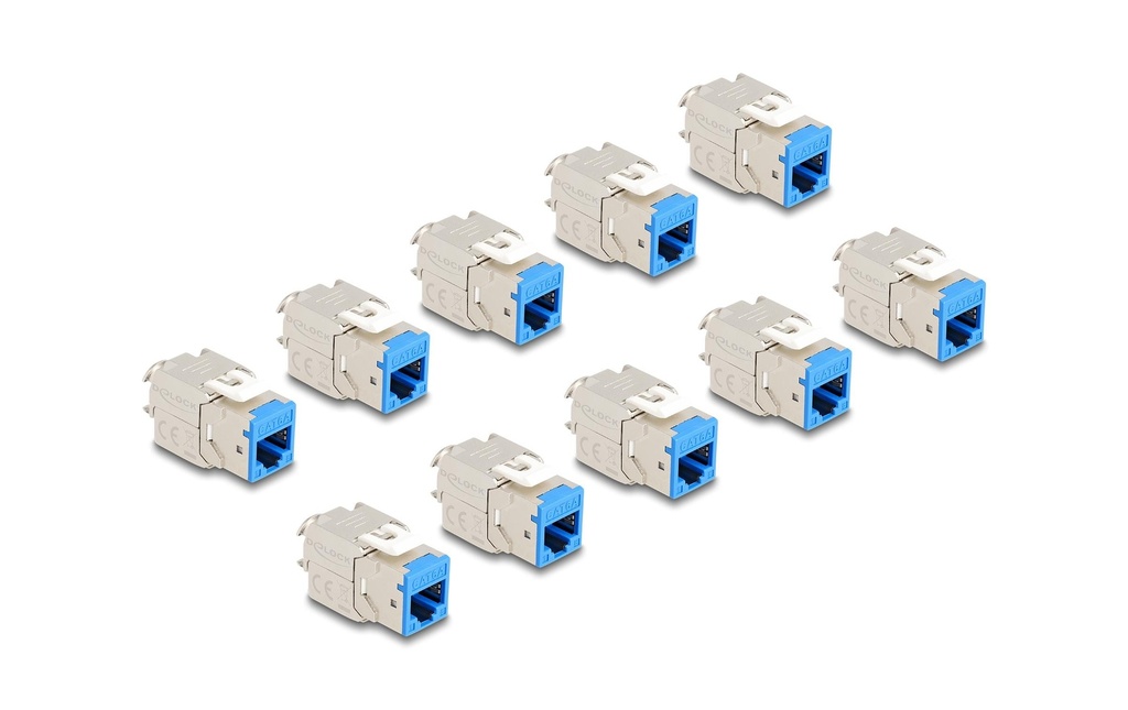 Delock Module Keystone RJ45 vers LSA Cat.6A Bleu, 10 unités