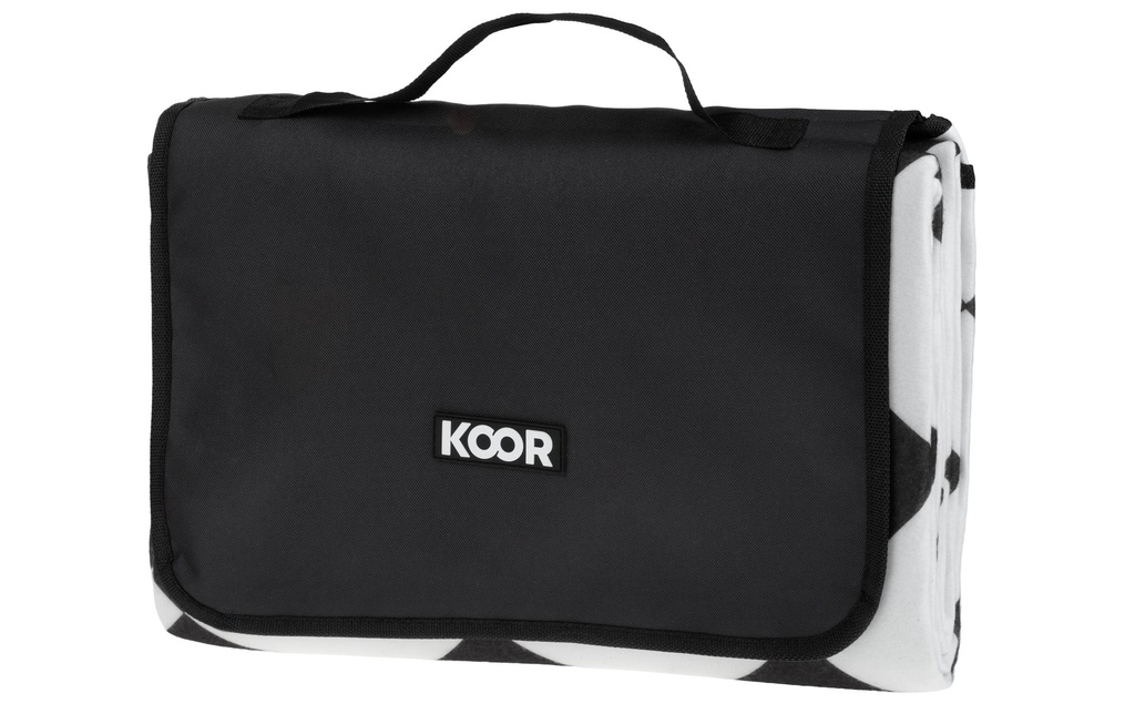 KOOR Couverture de pique-nique Diamond, noir/blanc 150 x 200 cm