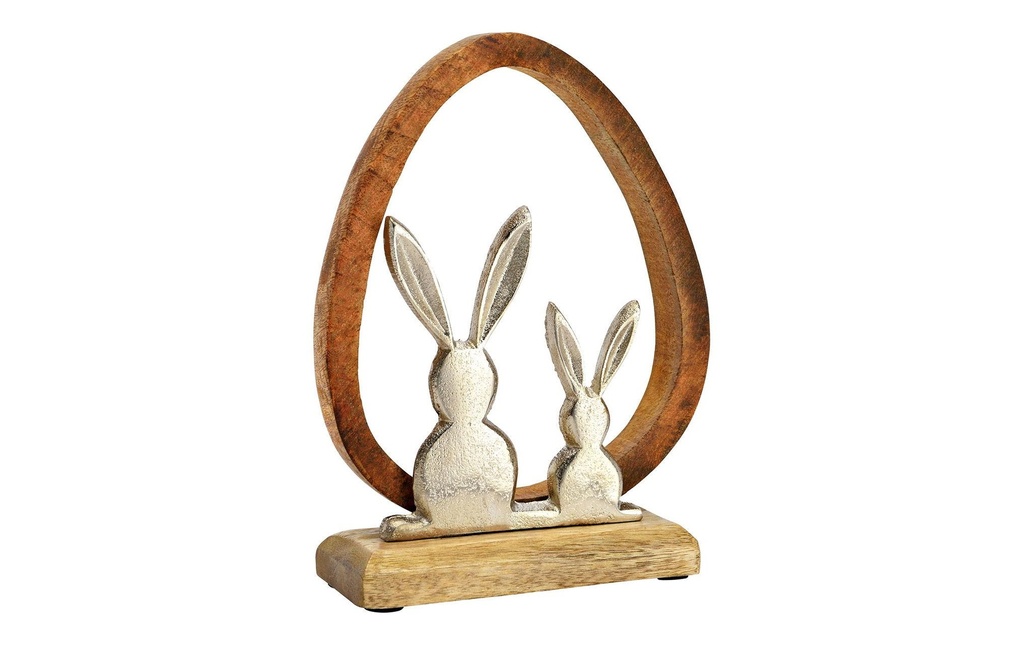 G. Wurm Présentoir Des lapins dans un œuf de Pâques 14 x 19 x 5 cm