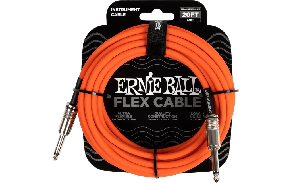 Ernie Ball Câbles d’instruments Flex 6421 – 6.09 m, Orange