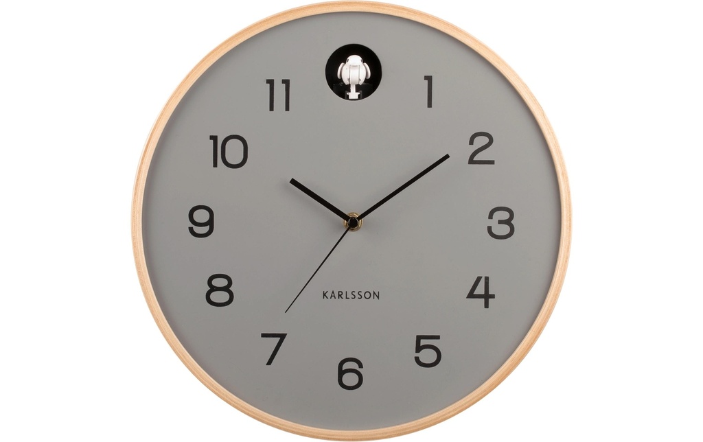 KARLSSON Horloge murale Natural Cuckoo 31,5 cm, Gris