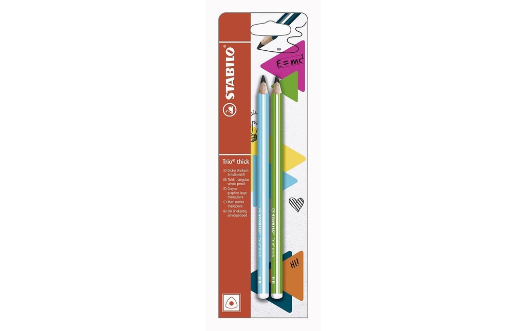 STABILO Crayon Trio épais HB, bleu clair/vert