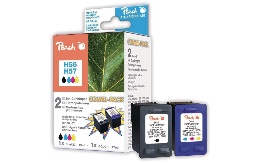 Peach Kits d’encre HP Nr. 56 / 57 Couleur/BK