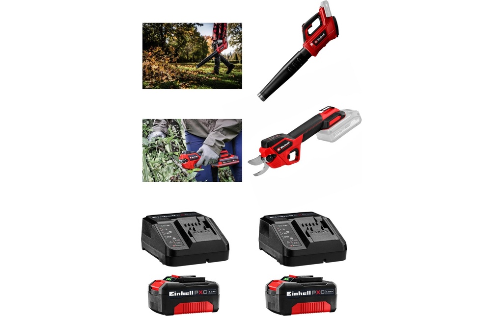 Einhell Professional Souffleur de feuilles sans fil, élagueur sans fil 36 V Professional Garden Kit