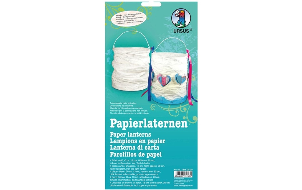 URSUS Lampion Ø 13 cm blanc, 4 pièces