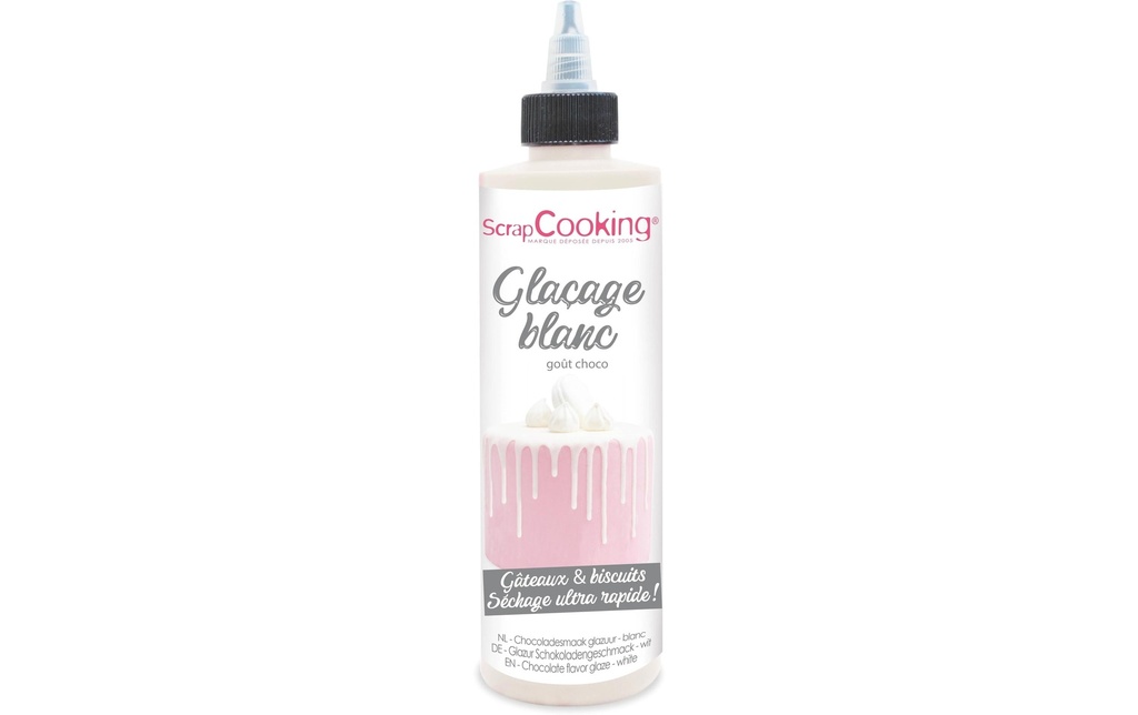 ScrapCooking Glaçage au chocolat Drip Cake blanc 130 g Blanc