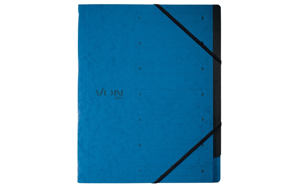 VON Classeur à compartiments avec 6 compartiments, Bleu