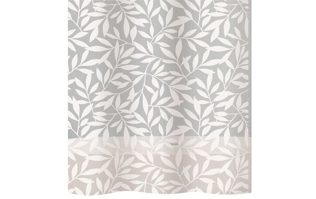 diaqua® Rideau de douche Leaf 180 x 200 cm, Gris/Blanc
