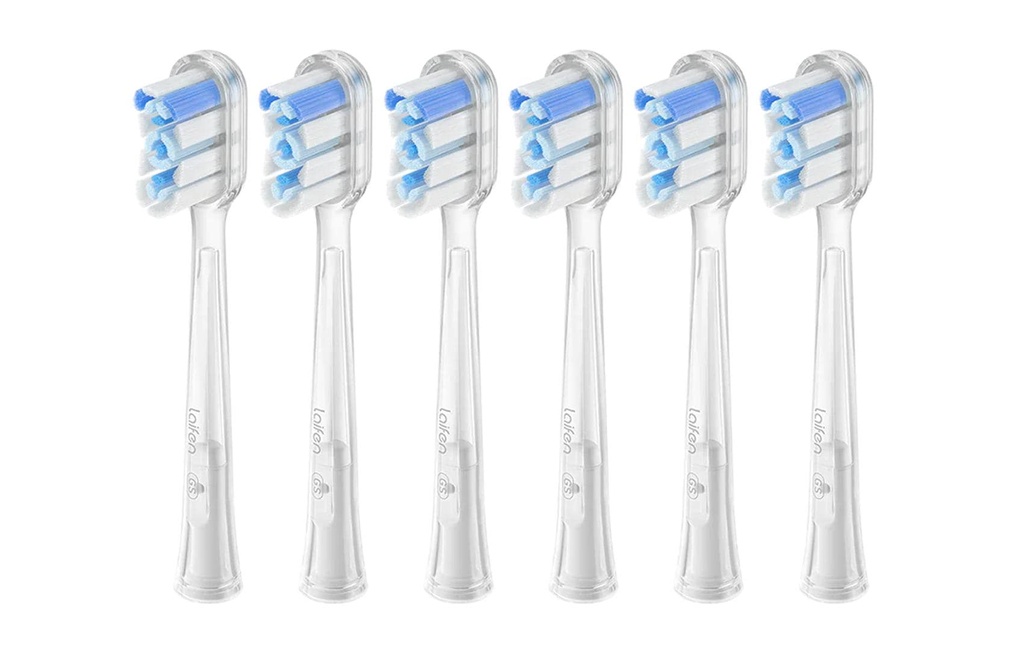 Laifen Tête de brosse à dents Super-Clean Transparent, 6 Pièce/s
