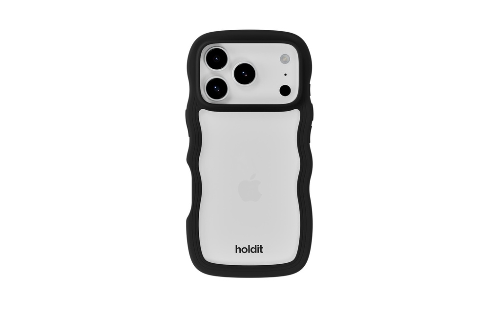 Holdit Coque arrière Wavy iPhone 17 Pro Transparent/Noir