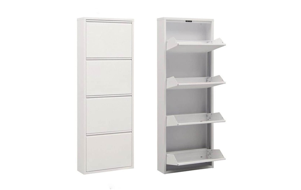 Woody Fashion Armoire à chaussures 50 x 137 x 15 cm, Blanc