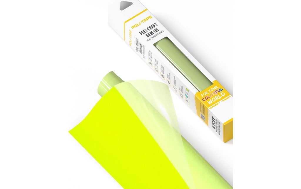 Poli-Tape Film thermocollant Tubitherm Flock, 30.5 x 61 cm, jaune fluo