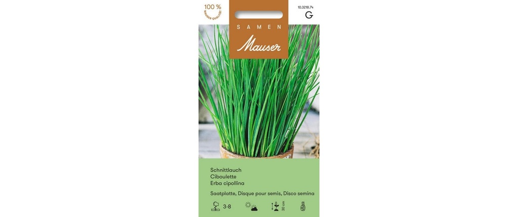 Samen Mauser Plaque de semence Urban Gardening ciboulette