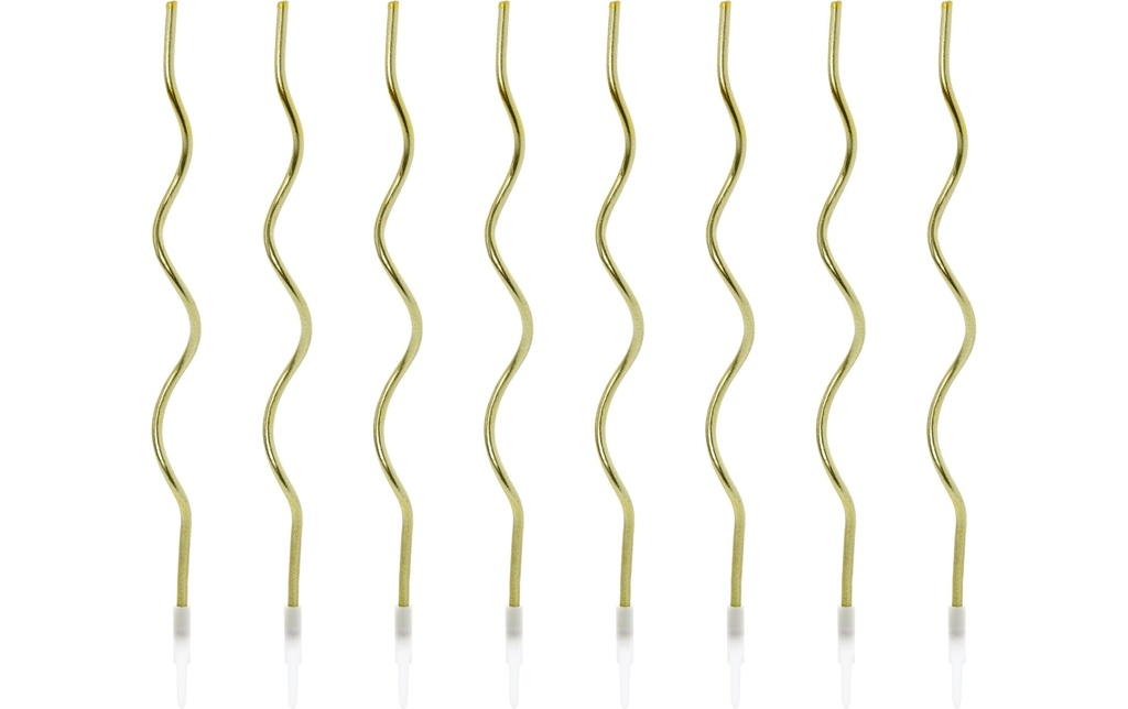 Partydeco Bougie tourné 8 Pièce/s, Or