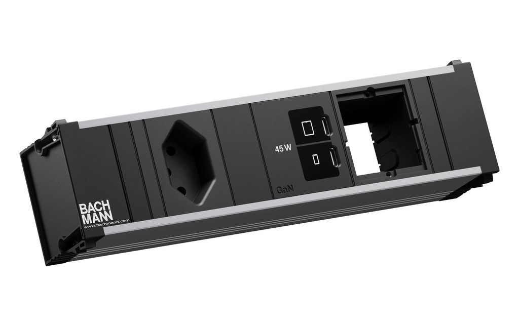 Bachmann Bloc multiprises d’encastrement CONI S 1xT13 1xUSB C/C 45W 1xCM 0.2m