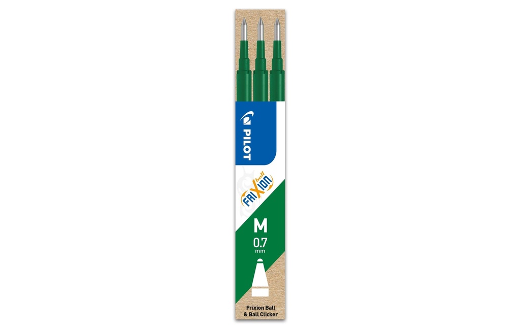 PILOT Mines roller FriXion 0.7 vert (3 pces)