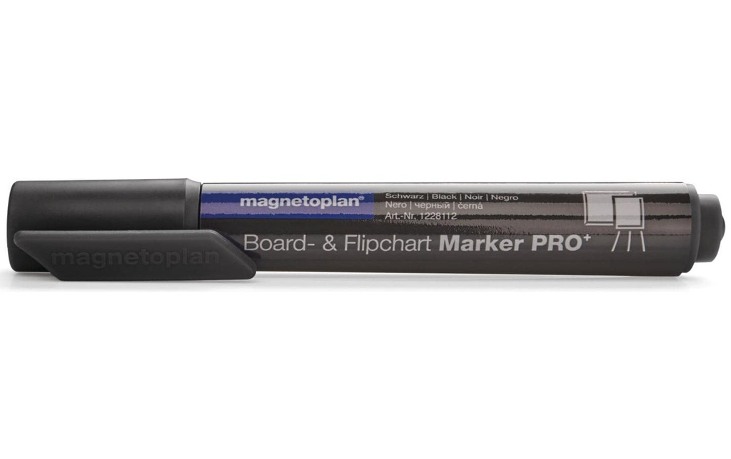 Magnetoplan Marqueur pour flipchart Pro+ Noir, 4 pièces