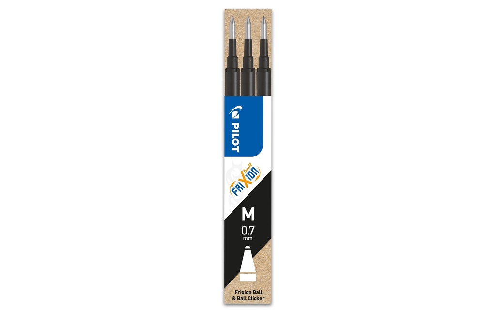 PILOT Mines roller FriXion 0.7 noir (3 pces)