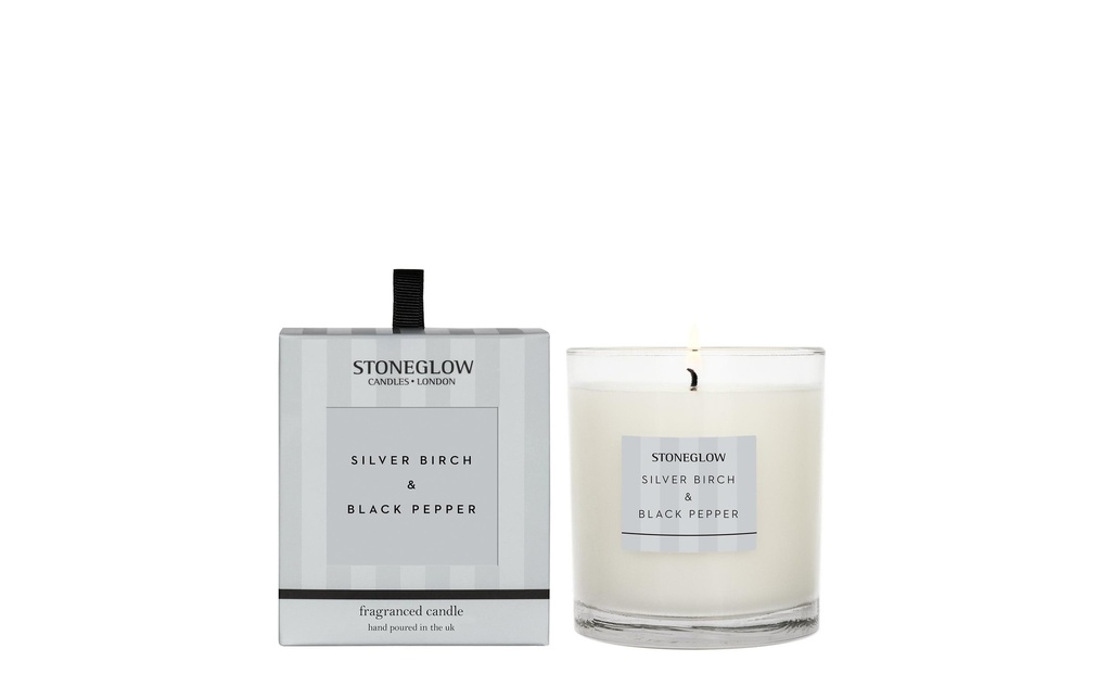 Stoneglow Bougie parfumée Silver Birch & Black Pepper 220 g